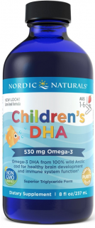 Nordic Naturals Gyermek DHA, Omega 3 gyerekeknek - eper, 530mg, 237 ml