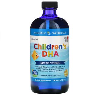 Nordic Naturals Gyermek DHA, Omega 3 gyerekeknek - eper, 530mg, 473 ml