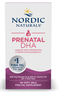 Nordic Naturals Prenatal DHA Fish Oil, halolaj terhes nőknek, 90 db lágyzselé kapszula