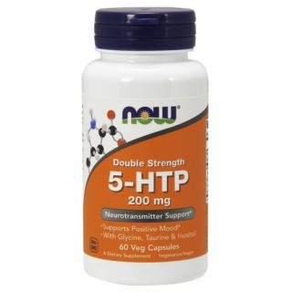 NOW 5-HTP + glicin, taurin és inozit, 200 mg, 60 növényi kapszula