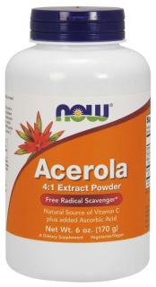 NOW Acerola por, természetes C-vitamin, 170 g (6 oz)