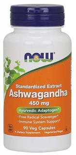 NOW Ashwagandha kivonat, 450 mg, 90 növényi kapszulában