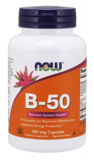 NOW B-50 vitamin komplex, 100 növényi kapszula