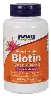 NOW Biotin, 10 mg Extra Strength, 120 növényi kapszulában