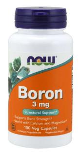 NOW Boron (bór), 3 mg, 100 kapszula