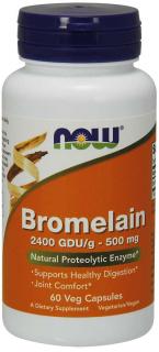 NOW Bromelain, 500 mg, 60 növényi kapszula