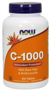 NOW C-1000 vitamin bioflavonoidokkal és csipkebogyóval, 250 tabletta