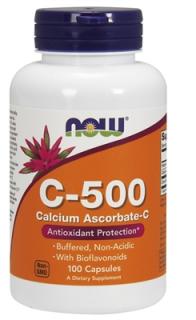 NOW C-500 vitamin pufferolt, PH semleges C-vitamin, 100 kapszula