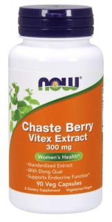 NOW Chaste Berry Vitex kivonat, 300 mg, 90 gyógynövény kapszula