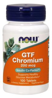 NOW Chromium GTF, 200 µg, 100 tabletta