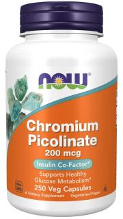 NOW Chromium Picolinate, Króm-pikolinát, 200 mcg, 250 növényes kapszula