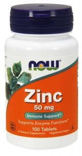 NOW Cink (cink-glükonát), 50 mg, 100 tabletta