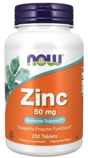 NOW Cink, Cink-glükonát, 50 mg, 250 tabletta