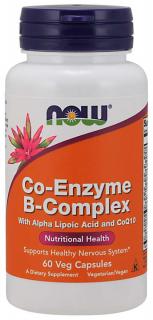 NOW Co-Enzyme Vitamin B-komplex (aktív koenzim forma), 60 növényi kapszulában