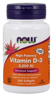 NOW D3-vitamin, 2000 NE, 240 softgel kapszula