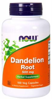 NOW Dandelion Root, NOW Pitypang gyökér, 500 mg, 100 növényi kapszulában