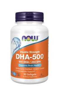 NOW DHA-500, 500 DHA / 250 EPA, Omega 3, 90 softgel kapszulában