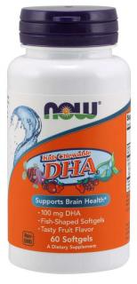 NOW DHA Kids, DHA gyerekeknek rágható (Omega-3), 100 mg, 60 rágókapszula