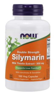 NOW Double Strength Silymarin milk thistle extract, Bbogáncs kivonat articsókával és pitypanggal, 300 mg, 100  növényi kapszulában