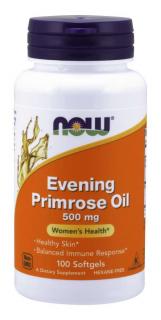 NOW Evening Primrose Oil, Esti kankalinolaj, 500 mg, 100 lágygél kapszula