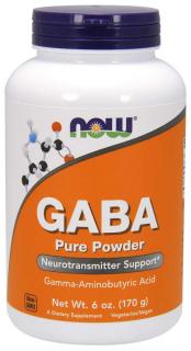 NOW GABA (gamma-amino-vajsav) tiszta por, 170 g