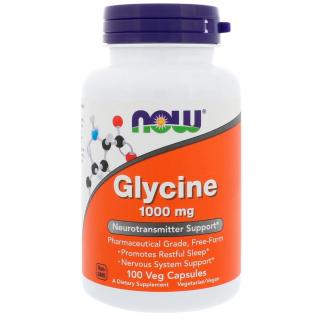 NOW Glicin, 1000 mg, 100 kapszula