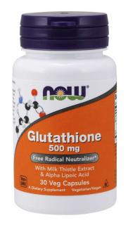 NOW Glutation, csökkentett, 500 mg, 30 növényi kapszulában