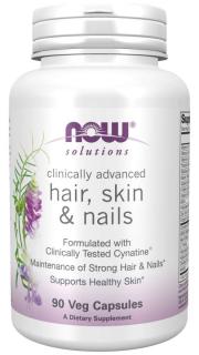 NOW Hair, Skin & Nails  (egészséges haj, bőr és köröm), 90 db növényi kapszulában