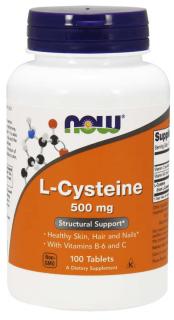 NOW L-Cysteine,  L-cisztein, 500 mg, 100 tabletta