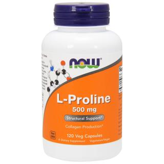 NOW L-Prolin, 500 mg, 120 növényi kapszula