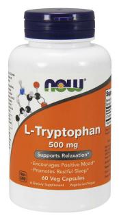NOW L-Triptophan 500 mg, 60 növényi kapszulában