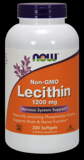 NOW Lecitin (lecitin), 1200 mg, 200 lágy kapszula