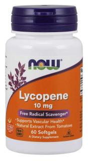 NOW Lycopen, Likopin, 10 mg, 60 softgel kapszulában