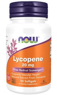 NOW Lycopen, Lycopene, 20 mg, 50 soft kapszulában