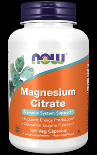 NOW Magnézium-citrát (magnézium-citrát), 400 mg, 120 növényi kapszula