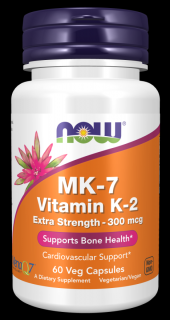 NOW MK-7 K2-vitamin, 300 mcg, extra erősségű, 60 növényi kapszula