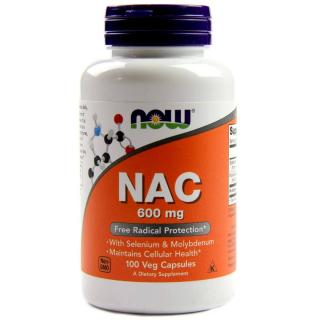 NOW NAC (N-acetil-L-cisztein) + szelén és molibdén 600 mg, 100 kapszula