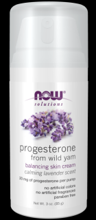 NOW Natural Progesterone Balancing Skin Cream Levendula, progeszteron Krém levendulával, 85 g