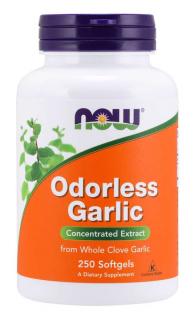 NOW Odorless Garlic, szagtalan fokhagyma kivonat), 250 softgel kapszulaban