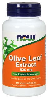 NOW Olive Leaf, Olíva levél kivonat, 500 mg x 60 gyógynövény kapszula
