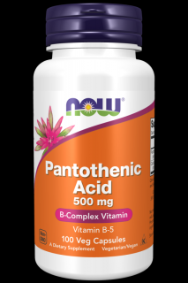 NOW Panthoteic Acid B5 (pantoténsav), 500 mg, 100 növényi kapszula