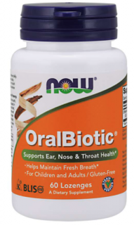 NOW Pastilky OralBiotic®, Orális Probiotikum, 60 pasztilla