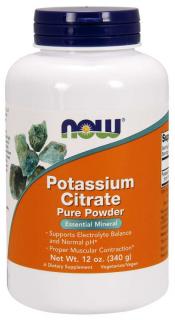 NOW Potassium Citrate, Kálium-citrát, por, 340 g