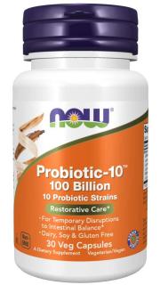 NOW Probiotic-10, probiotikumok, 100 milliárd CFU, 10 törzs, 30 növényi kapszulában