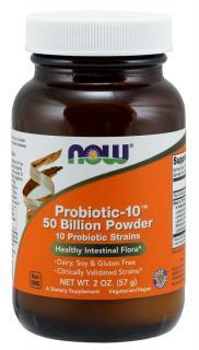 NOW Probiotic-10, probiotikumok, 50 milliárd CFU, 10 törzs, 57 g