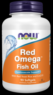 NOW Red Omega, Piros élesztős rizs omega 3-mal és Q10 koenzimmel, 90 db lágyzselé kapszula