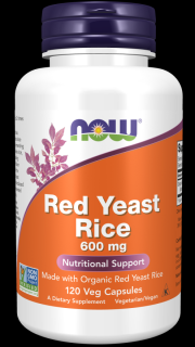NOW Red Yeast Rice (Red Yeast Rice, Extract) 600 mg, 120 gyógynövény kapszula