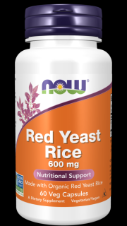 NOW Red Yeast Rice (Vörös élesztős rizs, kivonat) 600 mg, 60 növényi kapszula