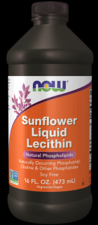 NOW Sunflower Lecithin (folyékony napraforgó lecitin), 473 ml