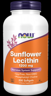 NOW Sunflower Lecithin (napraforgó lecitin), 1200 mg, 200 lágyzselé kapszula